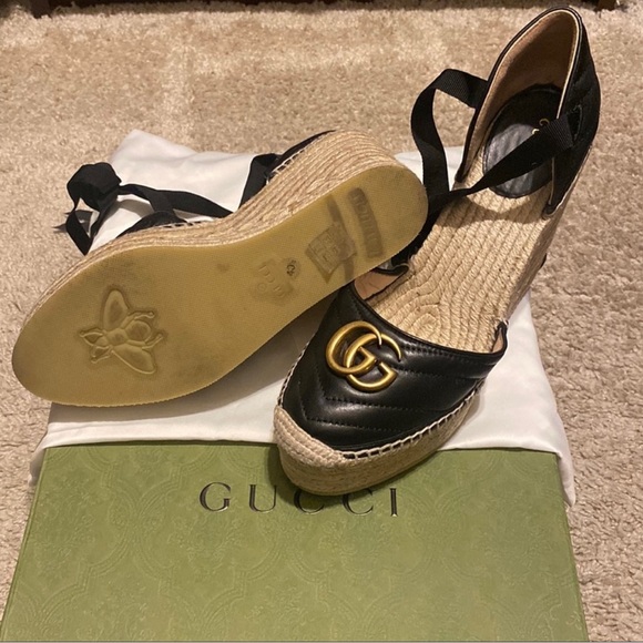GUCCI PLATFORM LEATHER ESPADRILLE - Picture 3 of 6